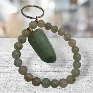 Handmade Green Aventurine Stone Beaded Keychain